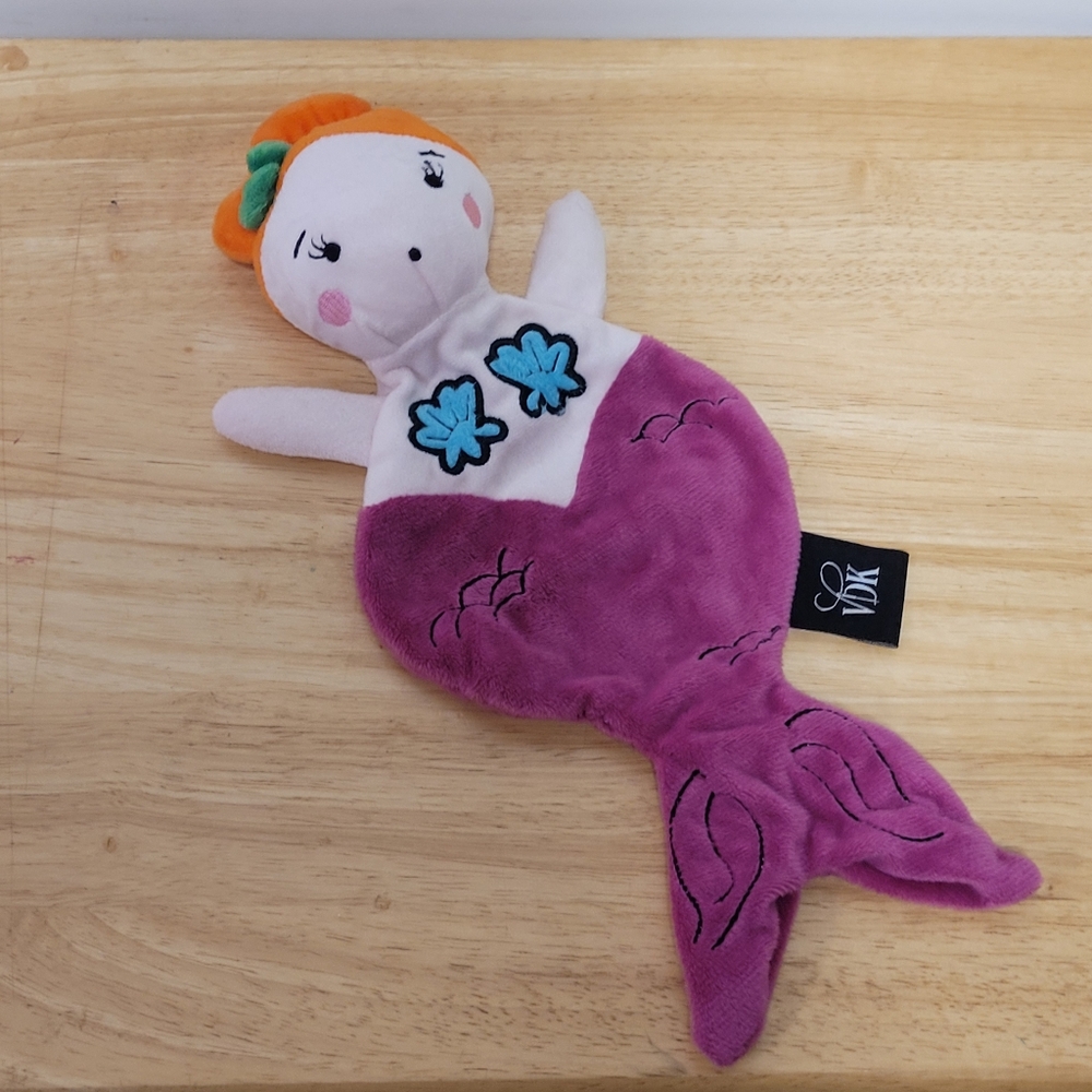 Mermaid Lovey Handmade Vandyke Kids Boutique Orange Hair Infant Plush Toy NWOT